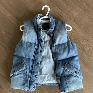 Vintage style Gap denim puffy vest